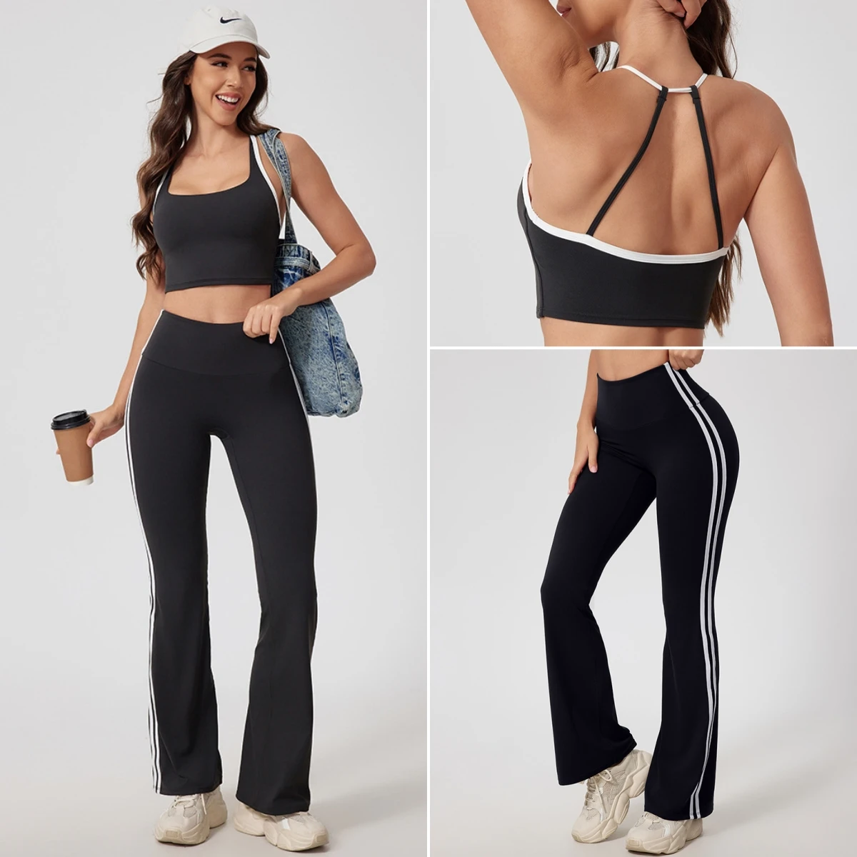 2025 Yoga Set Women Sport Bra Gym Workout Legging High Waist Wide Flare Pant Fitness Active Wear Suit workout clothes for women
2025 Yoga Set Women Sport Bra Gym Workout Legging High Waist Wide Flare Pant Fitness Active Wear Suit workout clothes for women