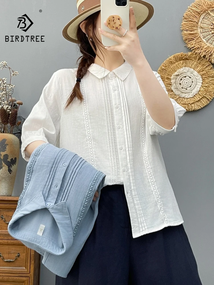 New 2026 Summer Women Cotton Yarn Half Sleeve Shirt, Turn-down Collar Lace, Mori Girl Preppy Style Thin Loose Blouse T65520CC
New 2026 Summer Women Cotton Yarn Half Sleeve Shirt, Turn-down Collar Lace, Mori Girl Preppy Style Thin Loose Blouse T65520CC