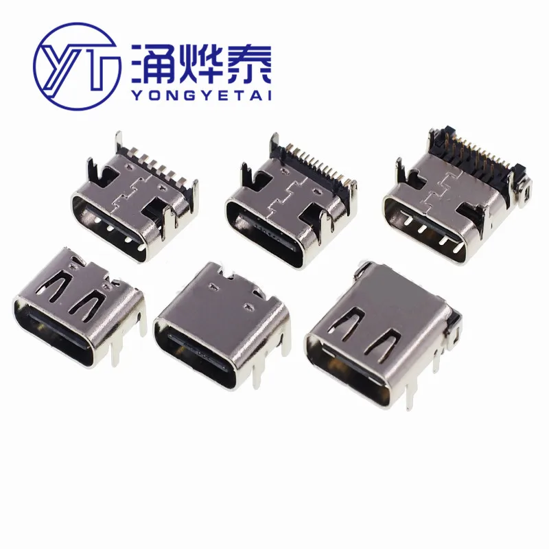 YYT 10PCS TYPE-C USB-3.1 HD data socket patch 6P 16P 24P female two-way positive and negative plug charging copper
YYT 10PCS TYPE-C USB-3.1 HD data socket patch 6P 16P 24P female two-way positive and negative plug charging copper