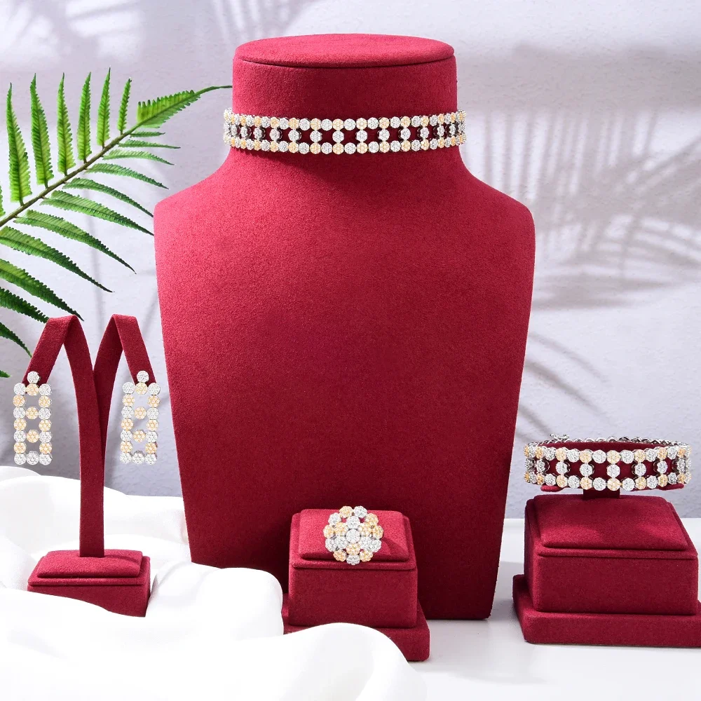 Kellybola Original Romantic Necklace Bracelet Rings Earrings Set Luxury Romantic Blooming Flowers for Bridal Wedding Jewelry Set 
Kellybola Original Romantic Necklace Bracelet Rings Earrings Set Luxury Romantic Blooming Flowers for Bridal Wedding Jewelry Set