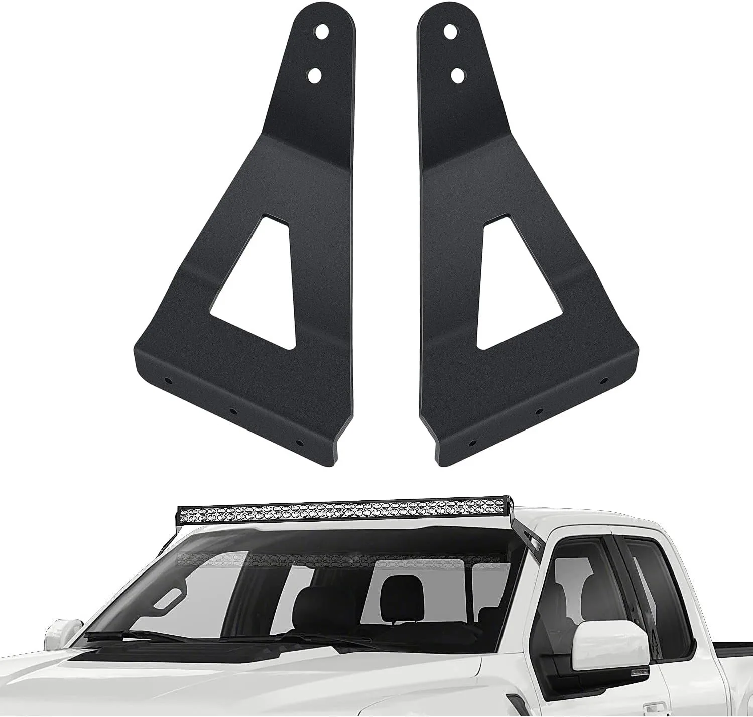Nilight 2PCS 52 inch Curved LED Light Bar Bracket at Upper Windshield Roof Cab for 2004-2018 Ford F150 & SVT Raptor
Nilight 2PCS 52 inch Curved LED Light Bar Bracket at Upper Windshield Roof Cab for 2004-2018 Ford F150 & SVT Raptor