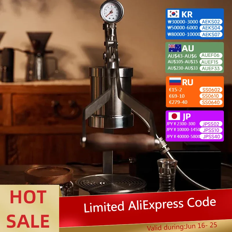 Lever Espresso Machine 304 Stainless Steel Cavity Capacity 1500W PID Heating Coffer Maker
Lever Espresso Machine 304 Stainless Steel Cavity Capacity 1500W PID Heating Coffer Maker