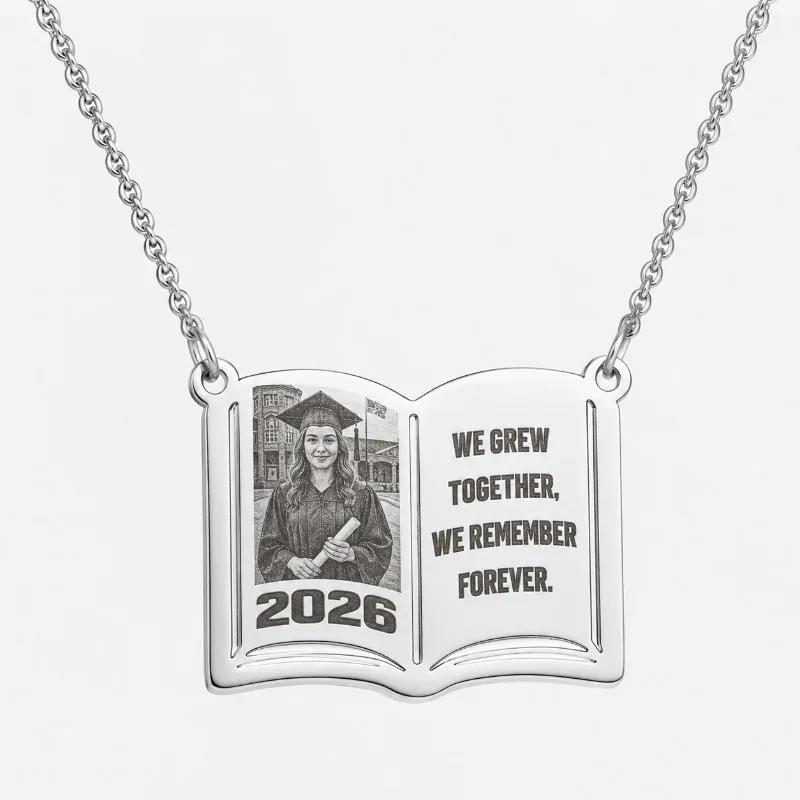 Custom Photo Book Necklace Stainless Steel Personalized Graduation 2026 Pendant with Name Text Gift for Women
Custom Photo Book Necklace Stainless Steel Personalized Graduation 2026 Pendant with Name Text Gift for Women