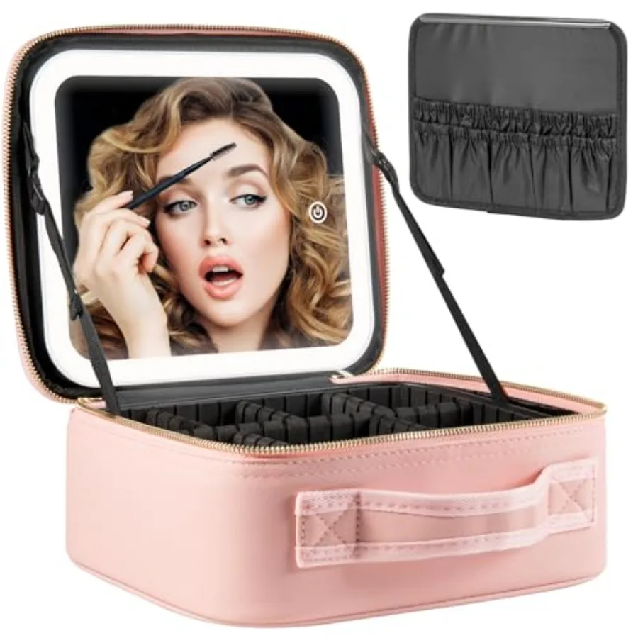 Makeup Travel Train Case with Mirror LED Light 3 Adjustable Brightness Large Cosmetic Bag Portable Storage Adjustable Partition
Makeup Travel Train Case with Mirror LED Light 3 Adjustable Brightness Large Cosmetic Bag Portable Storage Adjustable Partition