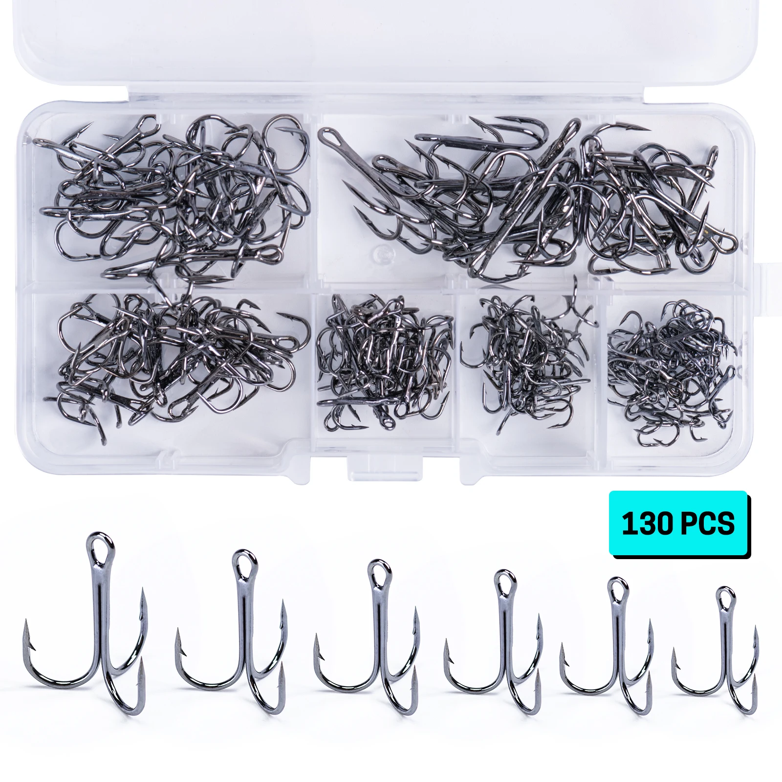 Goture 130Pcs/box Black Gloden Fishing Hook High Carbon Steel Treble Overturned Hooks Fishing Tackle Round Bend Treble for Bass
Goture 130Pcs/box Black Gloden Fishing Hook High Carbon Steel Treble Overturned Hooks Fishing Tackle Round Bend Treble for Bass