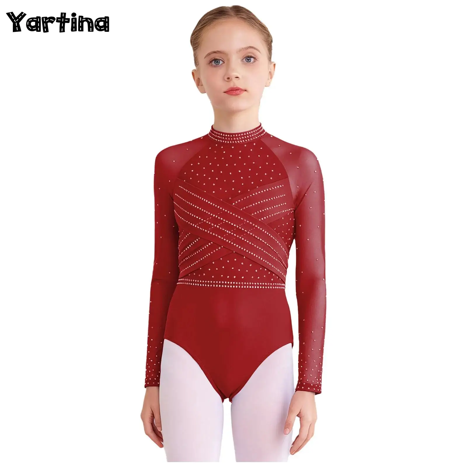 Kids Girls Gymnastics Leotard Artistic Figure Skating Ballet Jersey Dance Costume Sparkling Rhinestones Sheer Mesh Bodysuit
Kids Girls Gymnastics Leotard Artistic Figure Skating Ballet Jersey Dance Costume Sparkling Rhinestones Sheer Mesh Bodysuit