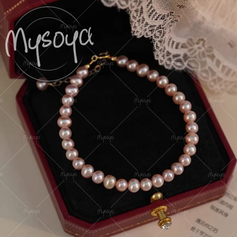 MYSOYA 4-5mm Pink Freshwater Pearl Bracelet, with Gift Box, Give Her His Gift, Birthday, Wedding, Anniversary,Mother's Day A0076
MYSOYA 4-5mm Pink Freshwater Pearl Bracelet, with Gift Box, Give Her His Gift, Birthday, Wedding, Anniversary,Mother's Day A0076