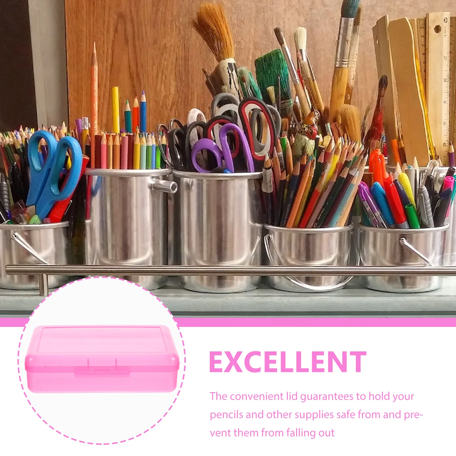 Plastic Stationery Storage Box Large Capacity Transparent Pencil Case for Pens Pencils Erasers Sketch Supplies ganizer Yellow
Plastic Stationery Storage Box Large Capacity Transparent Pencil Case for Pens Pencils Erasers Sketch Supplies ganizer Yellow
