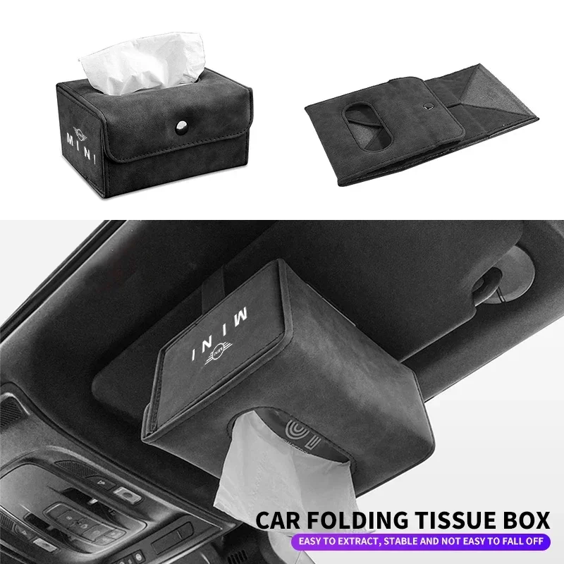 Car Tissue Box Holder Car Center Console Armrest Napkin Box For BMW MINI WORKS One Cooper JCW R60 R59 R58 R57 R56 R55 F55