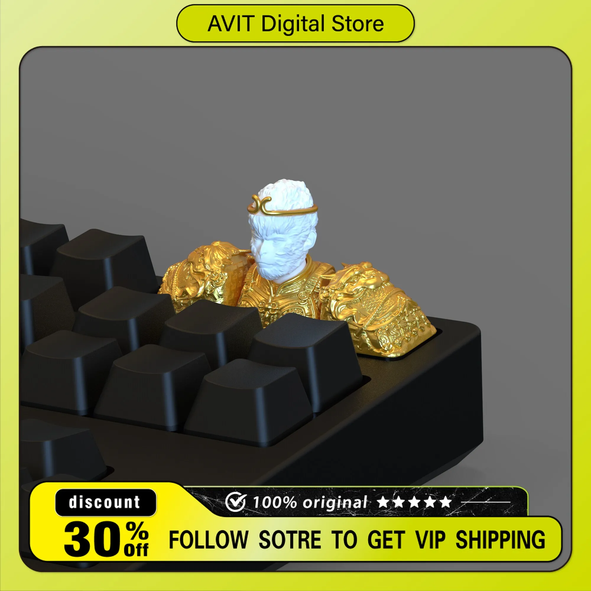 Black Myth: Wukong Keycap Great Sage Equal of Heaven Custom Resin Kawaii Keycaps Pc Gaming Classic Anime Personalized Gift
Black Myth: Wukong Keycap Great Sage Equal of Heaven Custom Resin Kawaii Keycaps Pc Gaming Classic Anime Personalized Gift