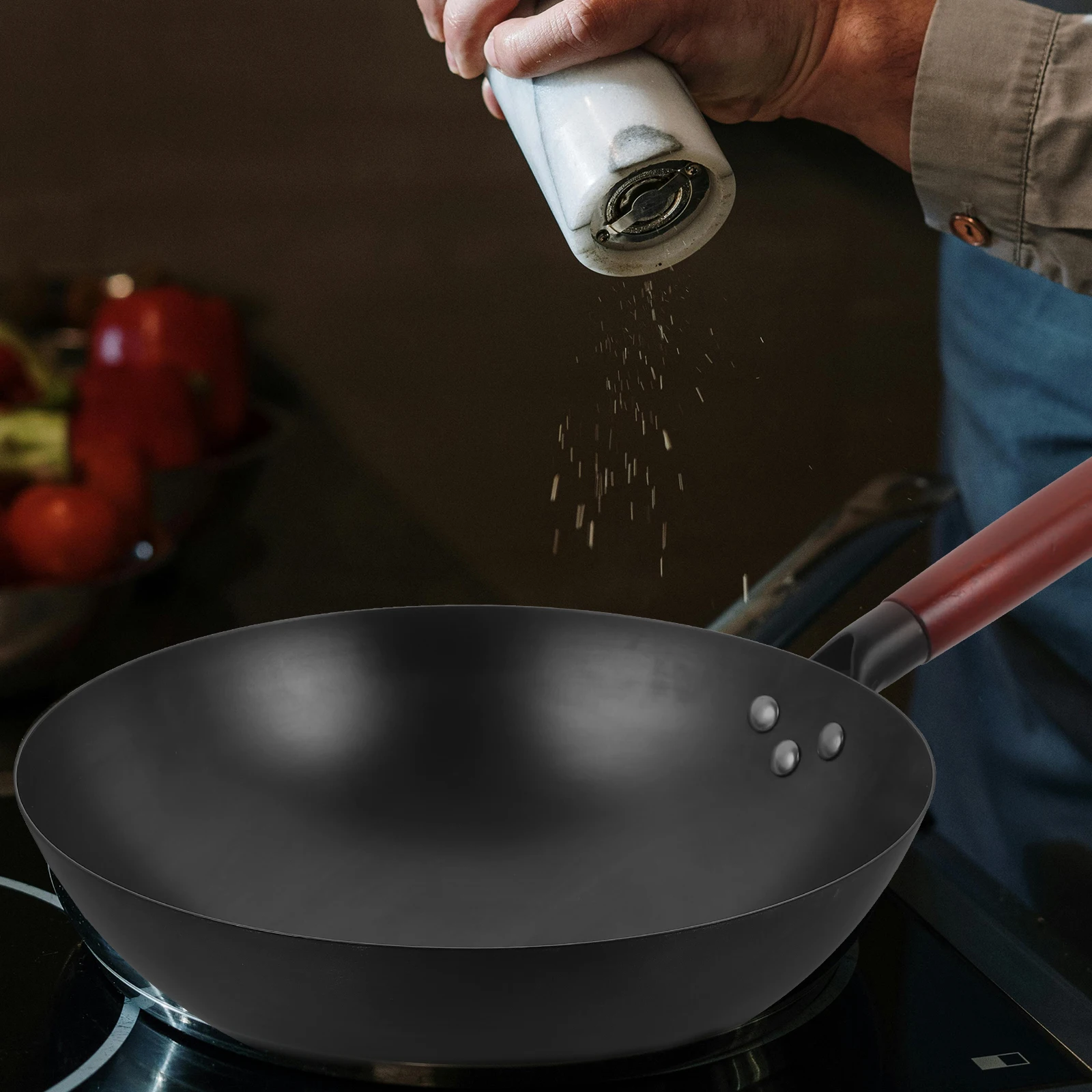 Маленький железный вок с деревянной ручкой, сковорода с антипригарным покрытием, традиционная кастрюля с круглым дном, бытовая кухонная вок для газовой плиты
Маленький железный вок с деревянной ручкой, сковорода с антипригарным покрытием, традиционная кастрюля с круглым дном, бытовая кухонная вок для газовой плиты