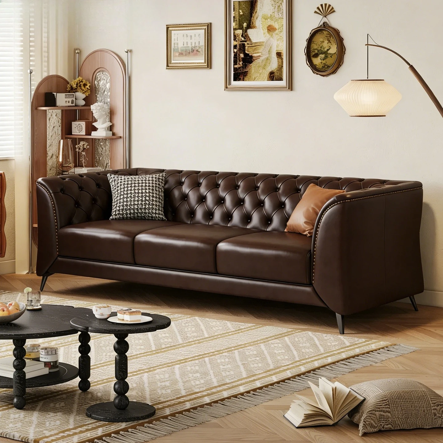 Sofa genuine leather sofa set, vertical row living room sofa combination, small apartment furniture
Sofa genuine leather sofa set, vertical row living room sofa combination, small apartment furniture