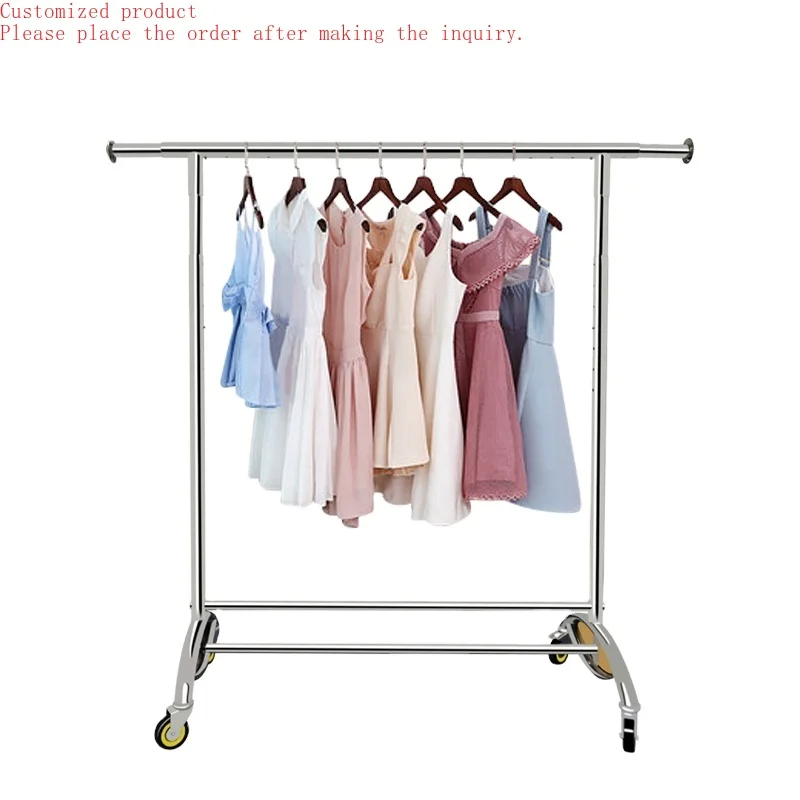 Korean Shopping Mall Stylish Stand Clothes Rack Heavy Duty Mobile Clothing Rack with Wheels
Korean Shopping Mall Stylish Stand Clothes Rack Heavy Duty Mobile Clothing Rack with Wheels
