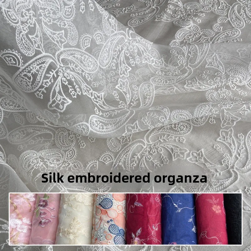 Natural Organic Silk Organza Embroidered Fabric for Cheongsam Hanfu Horse Face Skirt Thin Fabrics By The Meter Diy Sewing Cloth
Natural Organic Silk Organza Embroidered Fabric for Cheongsam Hanfu Horse Face Skirt Thin Fabrics By The Meter Diy Sewing Cloth