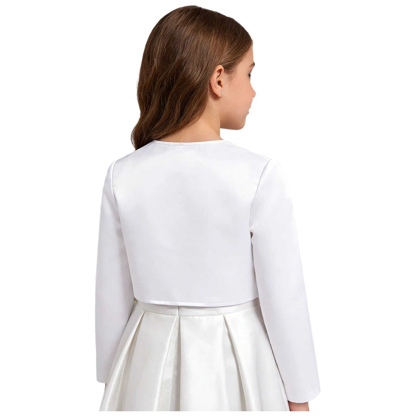 Flower Girl Wedding Cape for Girls Long Sleeve Bolero Shrug Jackets Open Front Satin Bow Cardigan Birthday Parties Dress Shawls
Flower Girl Wedding Cape for Girls Long Sleeve Bolero Shrug Jackets Open Front Satin Bow Cardigan Birthday Parties Dress Shawls