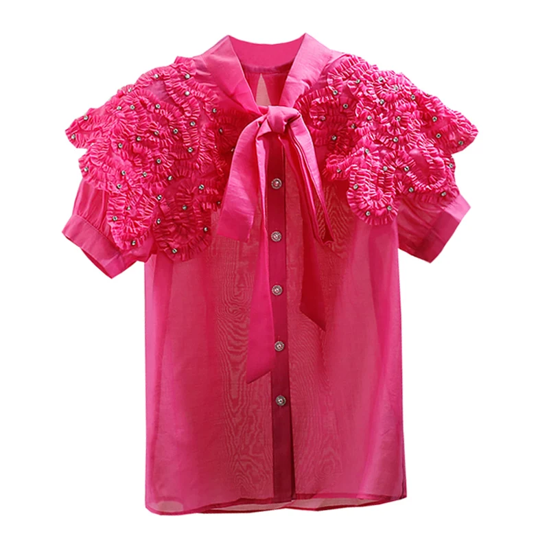 IHOBBY Women Chic Patchwork Diamond Shirt For Women New Bow Collar Short Sleeve Blouse Fashion Female Clothing
IHOBBY Women Chic Patchwork Diamond Shirt For Women New Bow Collar Short Sleeve Blouse Fashion Female Clothing