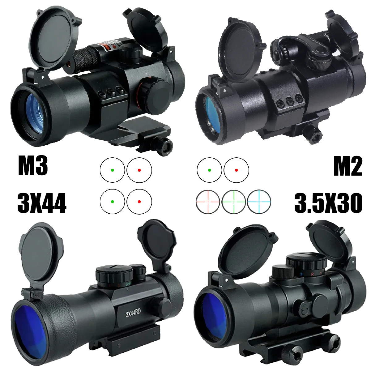 Tactical M2 M3 3.5X30 3X44 Red Dot Sight Compact Riflescope Reflex Opticsl Sight Hunting Airsoft Scope Fits 20MM Rail
Tactical M2 M3 3.5X30 3X44 Red Dot Sight Compact Riflescope Reflex Opticsl Sight Hunting Airsoft Scope Fits 20MM Rail