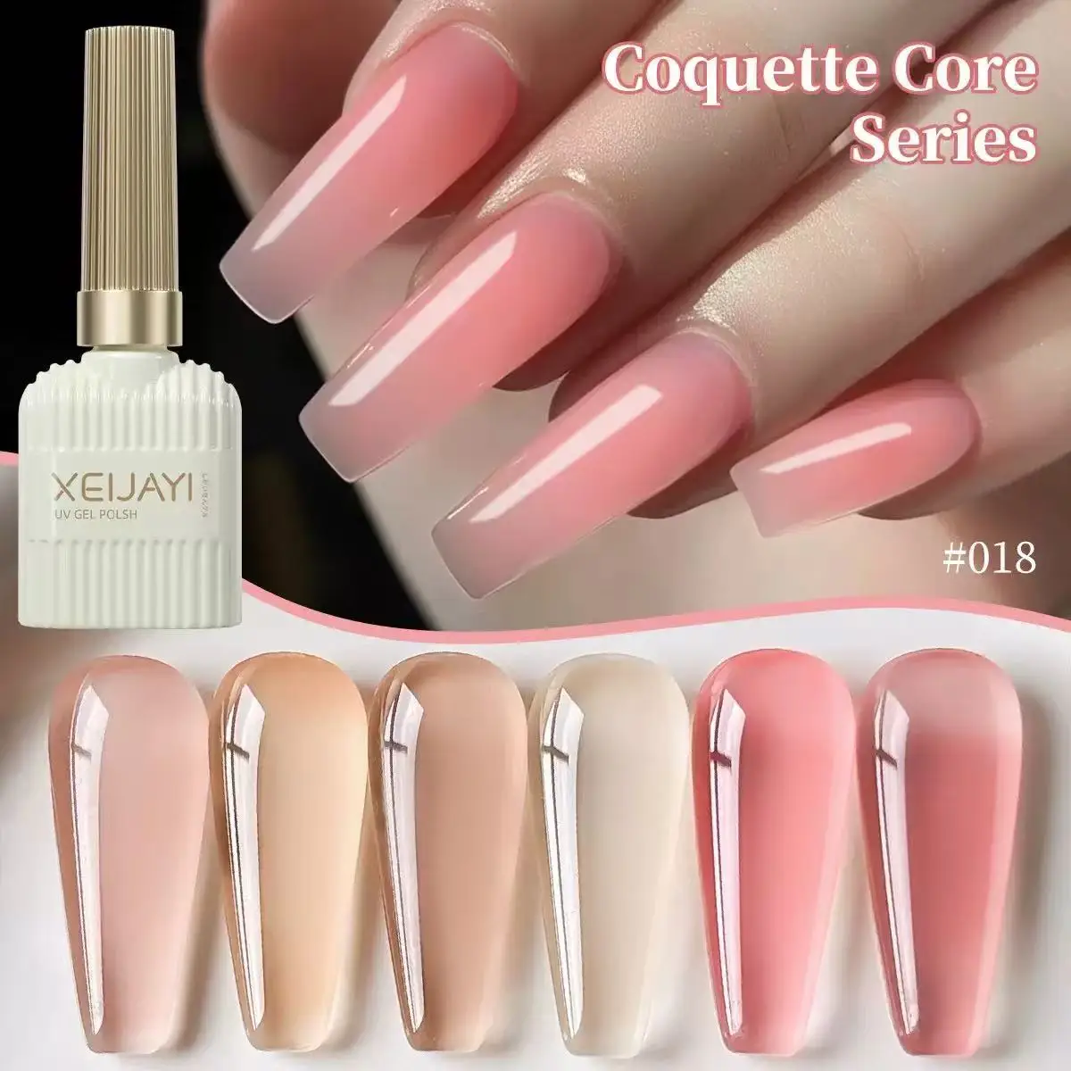 XEIJAYI 6pcs Ice Transparent Jelly Nail Gel Polish Set Nude Pink Crystal Color Semi Permanent Hybrid Varnish Soak Off Nails
XEIJAYI 6pcs Ice Transparent Jelly Nail Gel Polish Set Nude Pink Crystal Color Semi Permanent Hybrid Varnish Soak Off Nails 