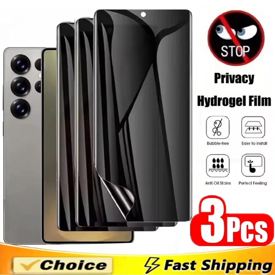 3Pcs Anti-Spy Hydrogel Film for Samsung S25 S21 S23 S22 S24 Ultra FE S10 S8 S9 Note 20 Ultra 9 10 Plus Privacy Screen Protector
3Pcs Anti-Spy Hydrogel Film for Samsung S25 S21 S23 S22 S24 Ultra FE S10 S8 S9 Note 20 Ultra 9 10 Plus Privacy Screen Protector