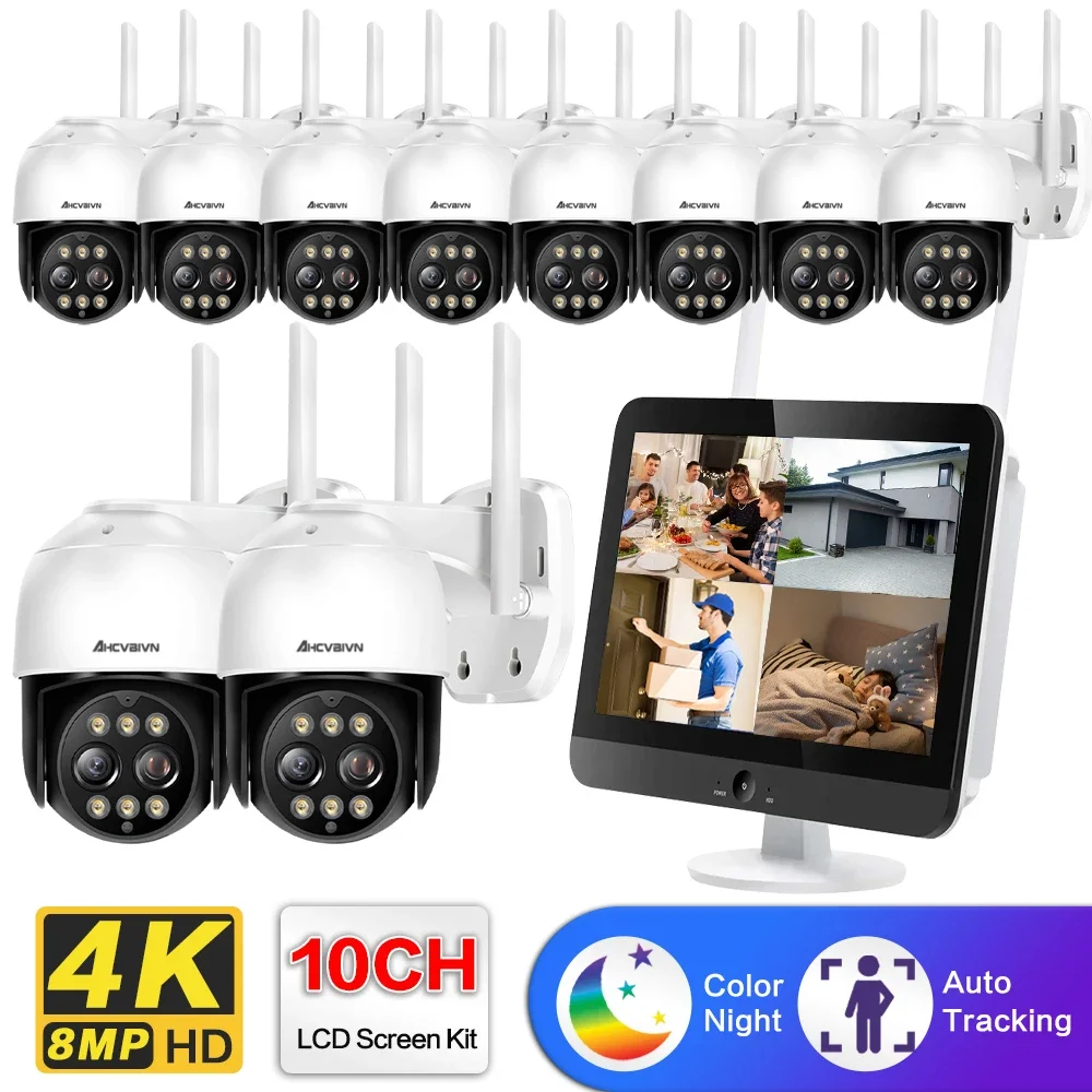 10X Zoom 8MP Wifi PTZ IP Camera System 12.5 " LCD Screen Monitor NVR Kit 2 Way Audio Wireless CCTV Camera Video Surveillance Kit
10X Zoom 8MP Wifi PTZ IP Camera System 12.5 " LCD Screen Monitor NVR Kit 2 Way Audio Wireless CCTV Camera Video Surveillance Kit