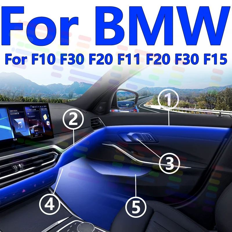 Для BMW F10 F30 F20 F11 F20 F30 F15 Освещение спортивного режима — динамические красные/синие эффекты APP, улучшение вождения возбуждения на треке
Для BMW F10 F30 F20 F11 F20 F30 F15 Освещение спортивного режима — динамические красные/синие эффекты APP, улучшение вождения возбуждения на треке