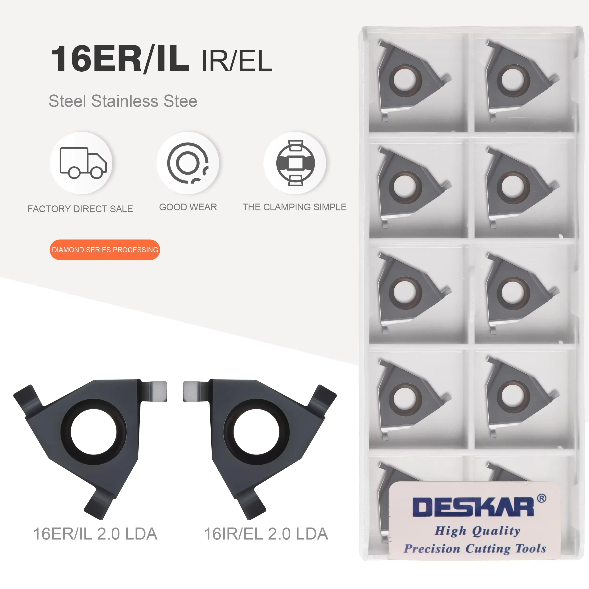 16ER/IR Series Shallow Groove Blade16ER IL/16IR EL 2.0/2.1/2.2/2.25/2.8/2.9/3.0 LDA Grooving Carbide Inserts Shallow Groove Tool
16ER/IR Series Shallow Groove Blade16ER IL/16IR EL 2.0/2.1/2.2/2.25/2.8/2.9/3.0 LDA Grooving Carbide Inserts Shallow Groove Tool