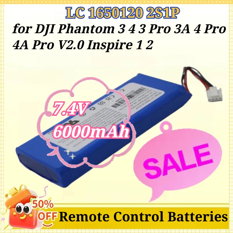 LC 1650120 2S1P 7.4V 6000mAh High Capacity LiPo Replacement Battery for DJI Phantom 3 4 3 Pro 3A 4 Pro 4A Pro V2.0 Inspire 1 2
LC 1650120 2S1P 7.4V 6000mAh High Capacity LiPo Replacement Battery for DJI Phantom 3 4 3 Pro 3A 4 Pro 4A Pro V2.0 Inspire 1 2