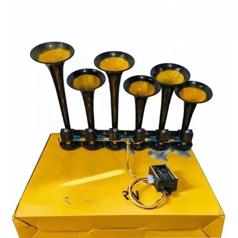 Six-tube 36-tone car music horn truck electric control air horn with button
Six-tube 36-tone car music horn truck electric control air horn with button