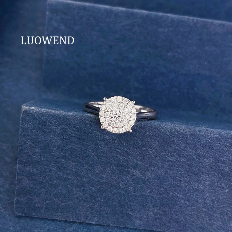 Кольца LUOWEND из 100% белого золота 18 карат, женское обручальное кольцо с настоящим натуральным бриллиантом 0,30 карата, классический круглый дизайн, высокие свадебные украшения
Кольца LUOWEND из 100% белого золота 18 карат, женское обручальное кольцо с настоящим натуральным бриллиантом 0,30 карата, классический круглый дизайн, высокие свадебные украшения
