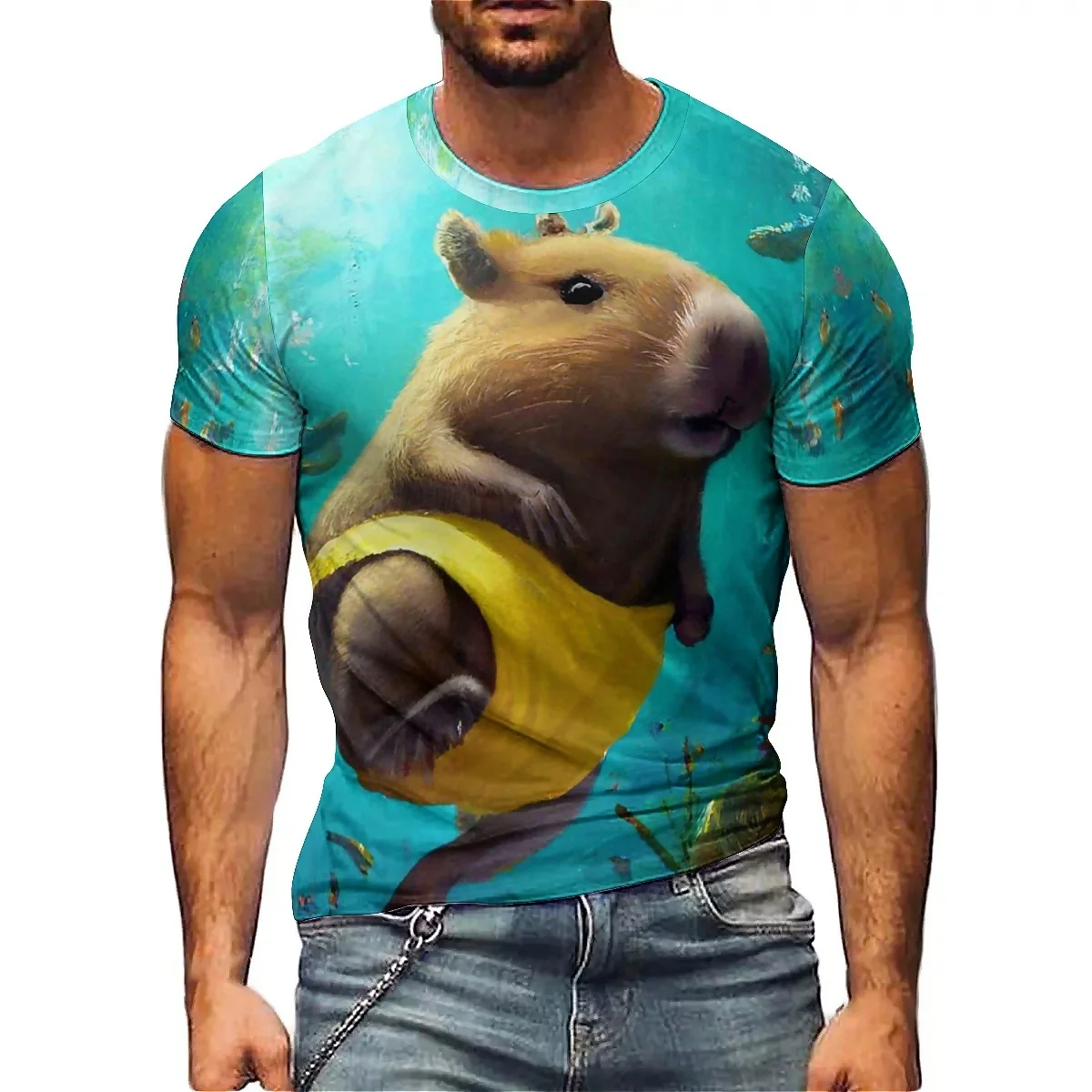 Men's New 3D Vibrant 3D Printed Short-Sleeve T-Shirt - Holiday Costume, Pajama Style, High-Quality Printing
Men's New 3D Vibrant 3D Printed Short-Sleeve T-Shirt - Holiday Costume, Pajama Style, High-Quality Printing