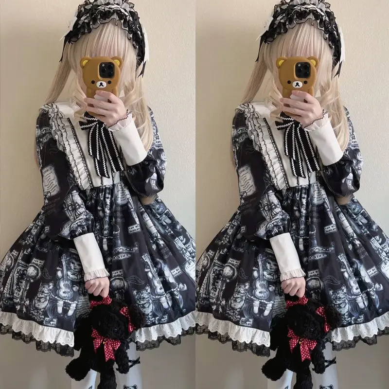 Gothic Antique Vintage Lolita OP Dress Women Dark Harajuku Cosplay Costumes Long Sleeve Victorian Princess Party Dress
Gothic Antique Vintage Lolita OP Dress Women Dark Harajuku Cosplay Costumes Long Sleeve Victorian Princess Party Dress