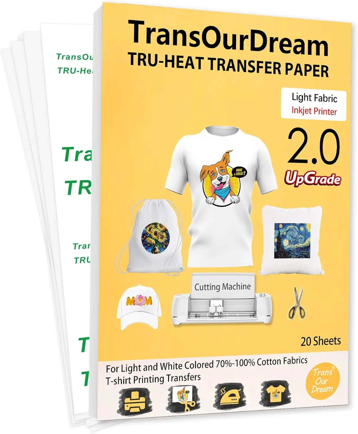 Heat Transfer Paper for T Shirts 20 Sheets 8.5x11 Iron on Transfers for Light Fabric with Inkjet Printer
Heat Transfer Paper for T Shirts 20 Sheets 8.5x11 Iron on Transfers for Light Fabric with Inkjet Printer