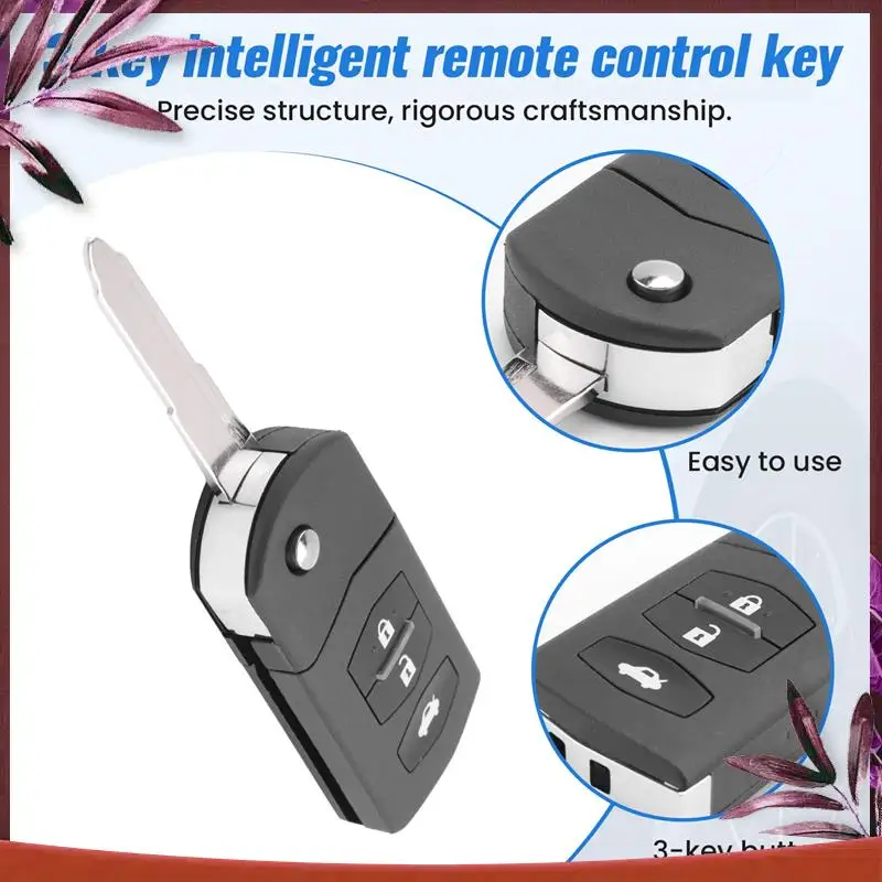 Durable Car Smart Remote Key 3 Buttons 80-Bit 63 Chip Car Key Fob Fit For MAZDA 2 3 5 6 RX8 MX5 433Mhz
Durable Car Smart Remote Key 3 Buttons 80-Bit 63 Chip Car Key Fob Fit For MAZDA 2 3 5 6 RX8 MX5 433Mhz