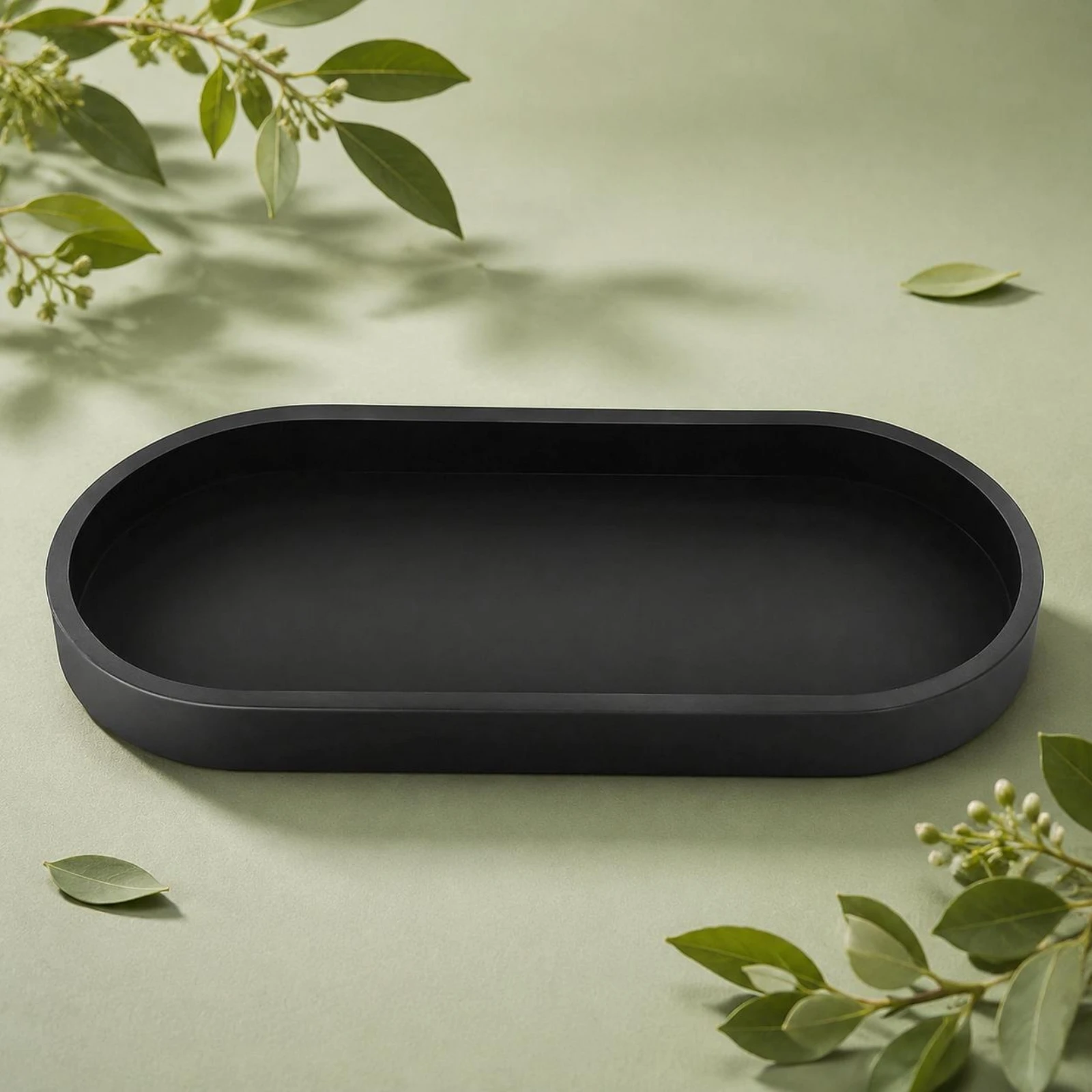 2 Pieces Oval Tray Matte Finish Vanity Tray Home Decor Black Household Storage Raised Rim
2 Pieces Oval Tray Matte Finish Vanity Tray Home Decor Black Household Storage Raised Rim