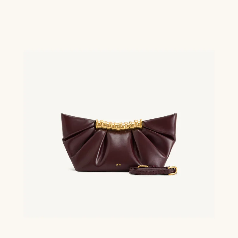French women's small pleated handbag, metal fashionable high-end banquet shoulder crossbody bag
French women's small pleated handbag, metal fashionable high-end banquet shoulder crossbody bag