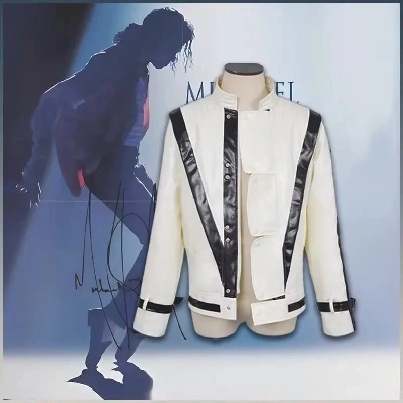 Michael Jackson Cosplay Costumes Thriller Jacket high quality White PU Leather MV show Imitation Retro Halloween Christmas suit
Michael Jackson Cosplay Costumes Thriller Jacket high quality White PU Leather MV show Imitation Retro Halloween Christmas suit
