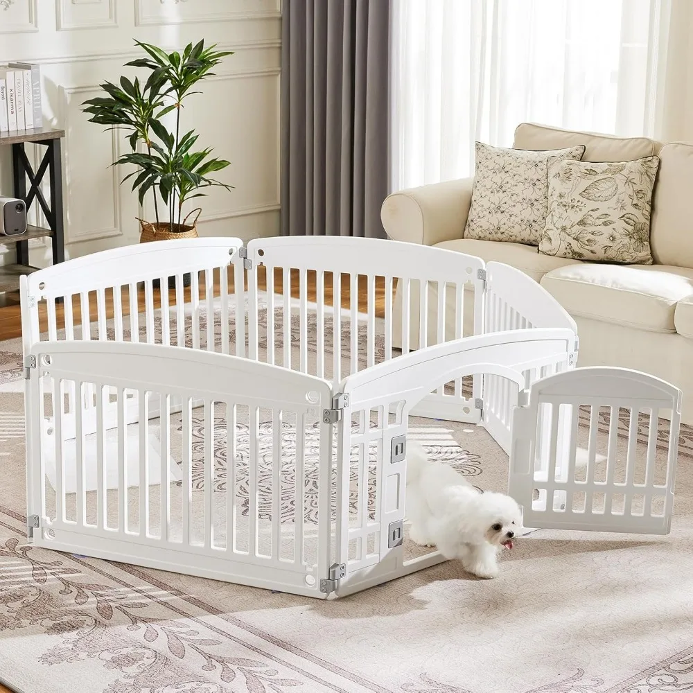 Расширяемый 6-панельный манеж для собак средних собак: прочный, портативный забор для внутреннего и наружного использования. 
Расширяемый 6-панельный манеж для собак средних собак: прочный, портативный забор для внутреннего и наружного использования.