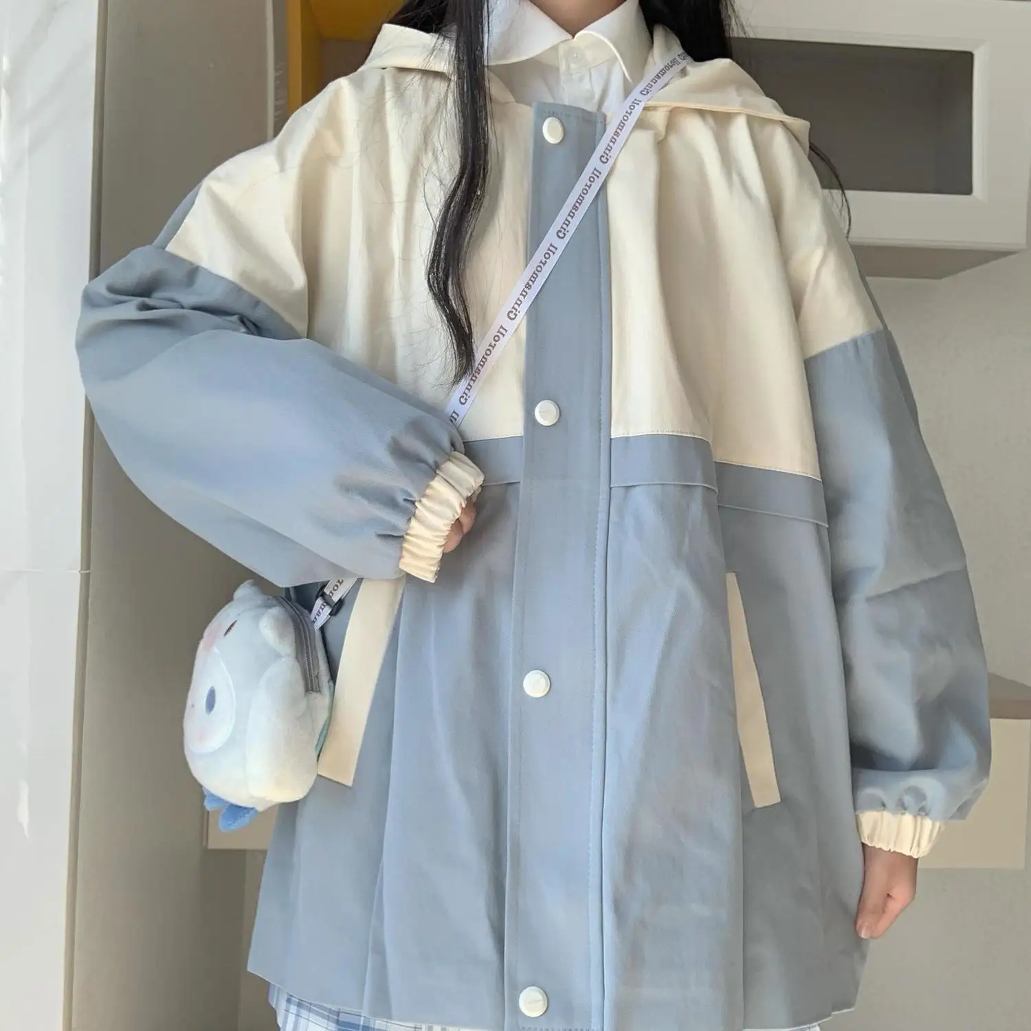 Cropped Trench Coat With Belt Women'S Long Coats Conventional Colorful Artistic High-Grade Cotton-Blended Sensibility Blocking
Cropped Trench Coat With Belt Women'S Long Coats Conventional Colorful Artistic High-Grade Cotton-Blended Sensibility Blocking