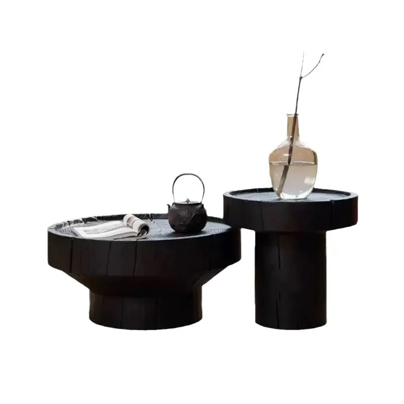 Wabi Sanfeng B & B coffee table combination black wooden pier side table
Wabi Sanfeng B & B coffee table combination black wooden pier side table