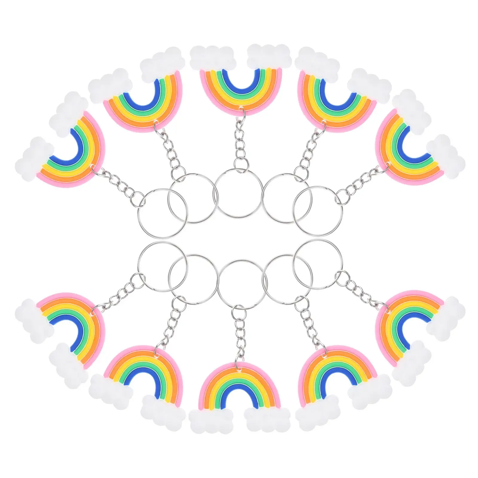 10 Pcs Rainbow Keychain Keyring Mini Creative Colorful Seven Cloud Silicone Girls Bag Fashion Hanging Pendant Gift
10 Pcs Rainbow Keychain Keyring Mini Creative Colorful Seven Cloud Silicone Girls Bag Fashion Hanging Pendant Gift