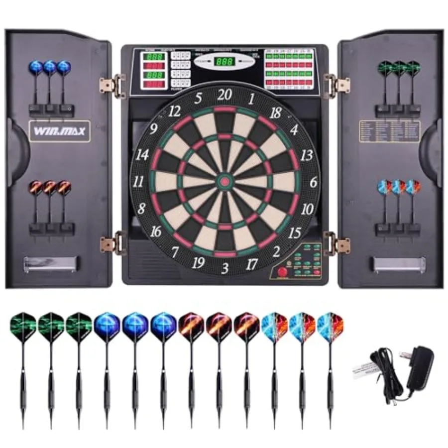 Electronic Dart Board with Cabinet LED Electric Digital Dart Boards for Adults with 12 Soft Tip Darts
Electronic Dart Board with Cabinet LED Electric Digital Dart Boards for Adults with 12 Soft Tip Darts
