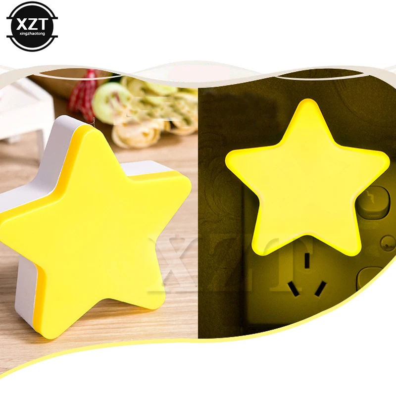 Cute Star LED Plug-in Night Light Intelligent Pentagram Light Sensor Control Bedside Wall Lamp Baby Sleeping Light for Bedroom
Cute Star LED Plug-in Night Light Intelligent Pentagram Light Sensor Control Bedside Wall Lamp Baby Sleeping Light for Bedroom