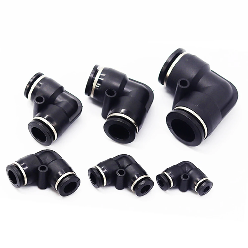 PV Black Pneumatic Quick Connector L-shaped Elbow Right Angle 4 6 8 10 12 14 16mm Trachea Hose Air Compressor Quick Connector
PV Black Pneumatic Quick Connector L-shaped Elbow Right Angle 4 6 8 10 12 14 16mm Trachea Hose Air Compressor Quick Connector