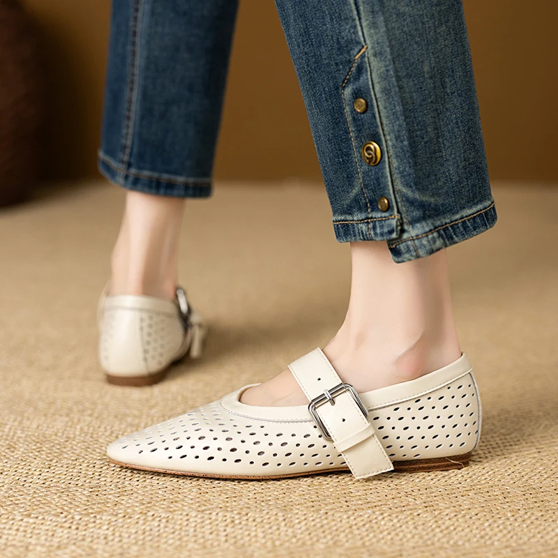2025 Summer New Genuine Leather Hollow Out Mary Jane Flats Shoes Woman Buckles Round Toe Pumps Loafers Casual Daily Flats Shoes
2025 Summer New Genuine Leather Hollow Out Mary Jane Flats Shoes Woman Buckles Round Toe Pumps Loafers Casual Daily Flats Shoes