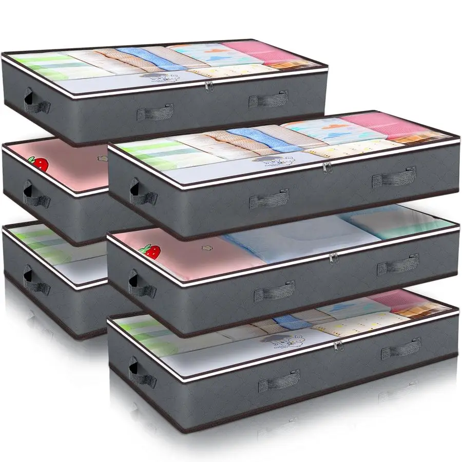 Under Bed Storage Containers, 6 Pack Underbed Closet Storage Organizer System, Moving Bags with Clear Window and Reinforced Han
Under Bed Storage Containers, 6 Pack Underbed Closet Storage Organizer System, Moving Bags with Clear Window and Reinforced Han