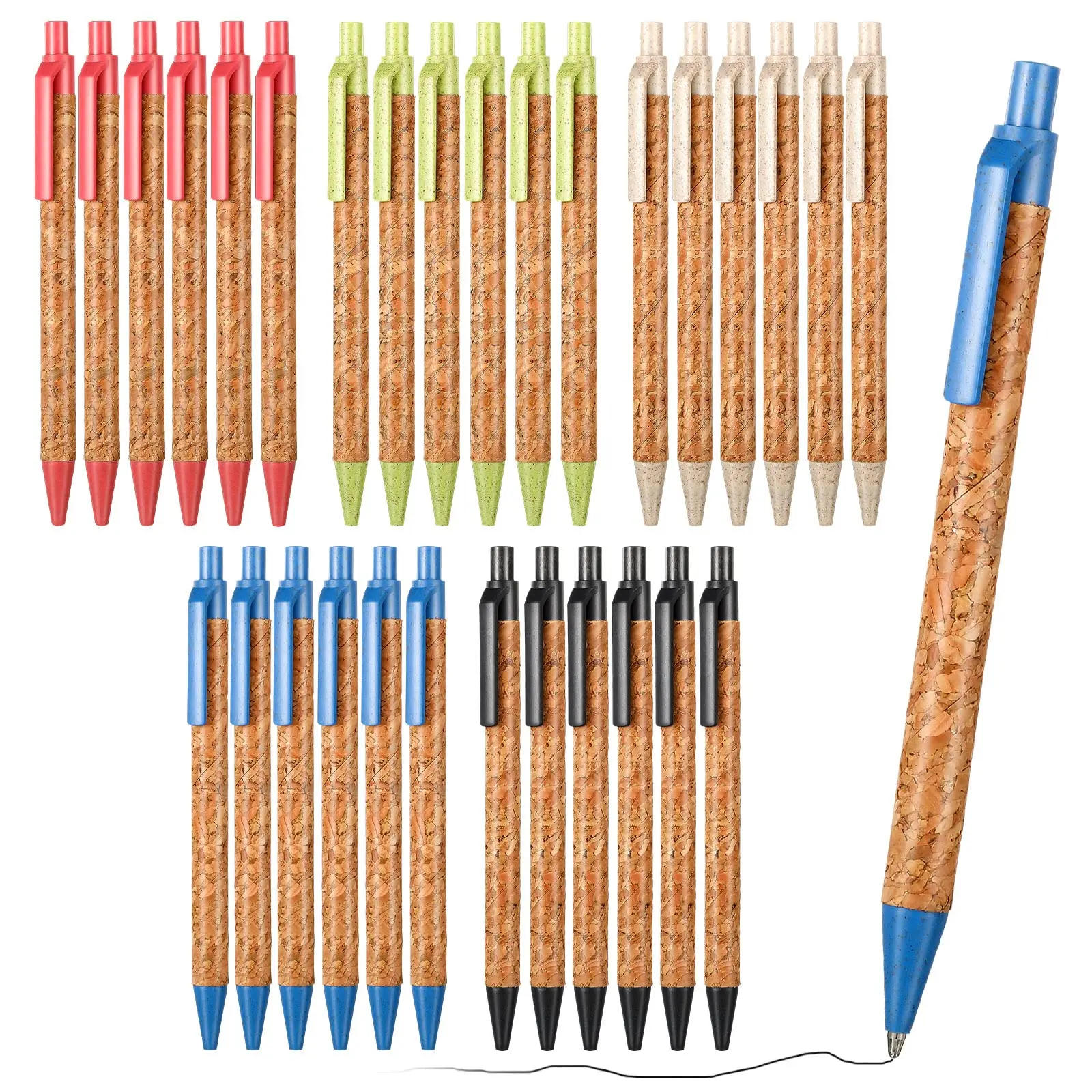 30PCS Wheat Straw Pens Cork Recycled Ballpoint Retractable Pens Black Ink Office Supplies Pens For School Journaling Writing
30PCS Wheat Straw Pens Cork Recycled Ballpoint Retractable Pens Black Ink Office Supplies Pens For School Journaling Writing