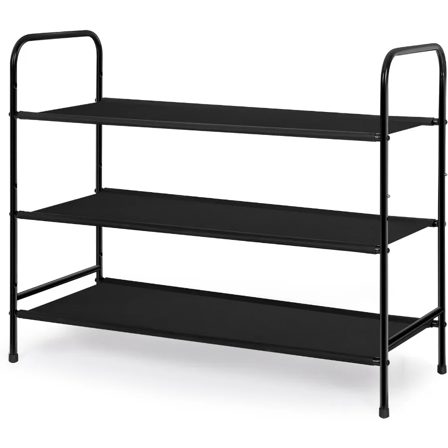 3-уровневая отдельно стоящая полка для обуви, металлическая полка для хранения обуви на 912 пар, легко собрать, прихожая, спальня, черная 
3-уровневая отдельно стоящая полка для обуви, металлическая полка для хранения обуви на 912 пар, легко собрать, прихожая, спальня, черная