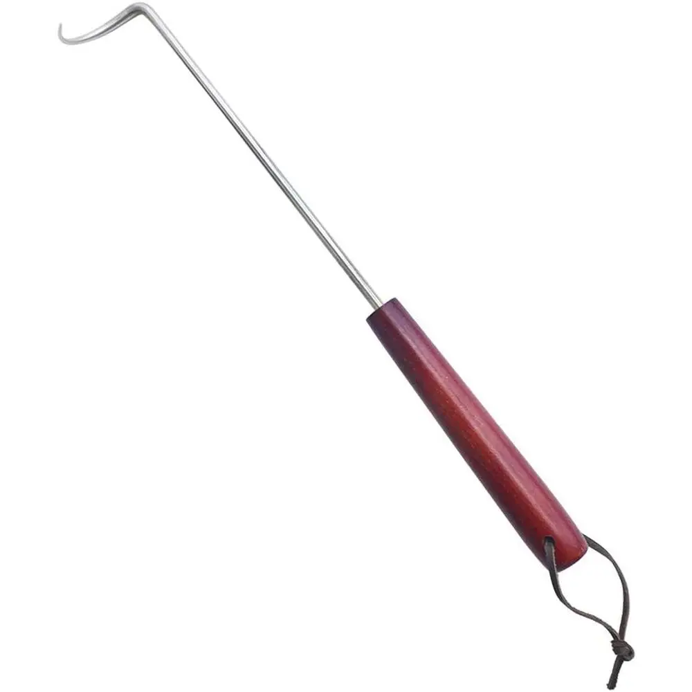 15 Inches Stainless Steel BBQ Meat Turner Hook with Wooden Handle for Grilling & Smoking
15 Inches Stainless Steel BBQ Meat Turner Hook with Wooden Handle for Grilling & Smoking