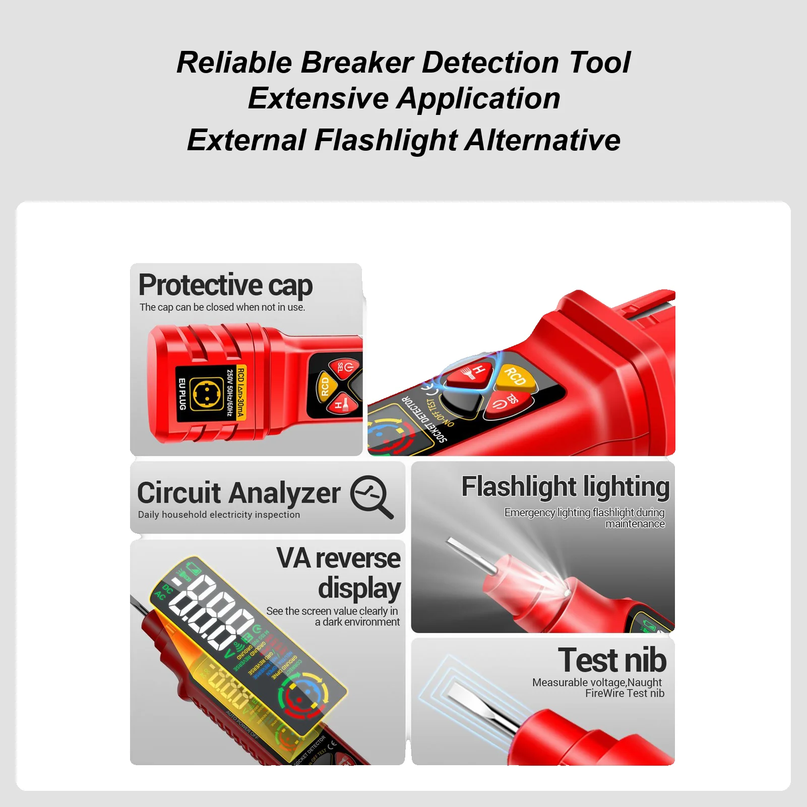 Умный локатор выключателя со светодиодным дисплеем и подсветкой, электрический трейлер 2-300 В для домашнего электроэнергетического автофургона
Умный локатор выключателя со светодиодным дисплеем и подсветкой, электрический трейлер 2-300 В для домашнего электроэнергетического автофургона