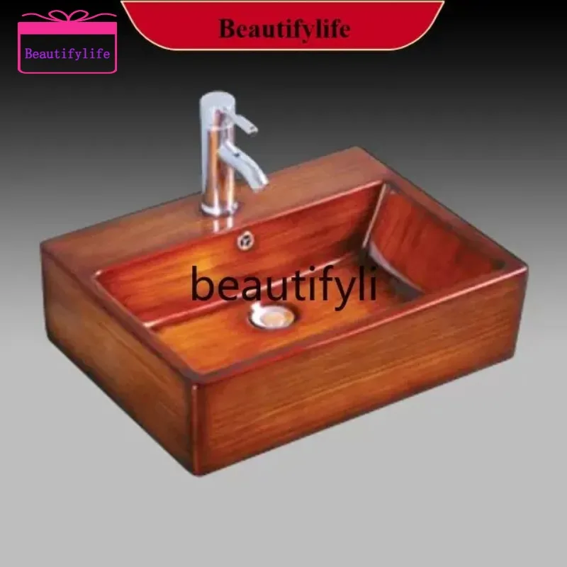 YL Boutique countertop basin, high-grade wood grain, super bright glaze
YL Boutique countertop basin, high-grade wood grain, super bright glaze